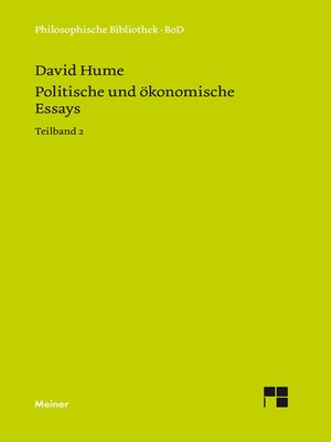 cover image of Politische und ökonomische Essays. Teilband 2